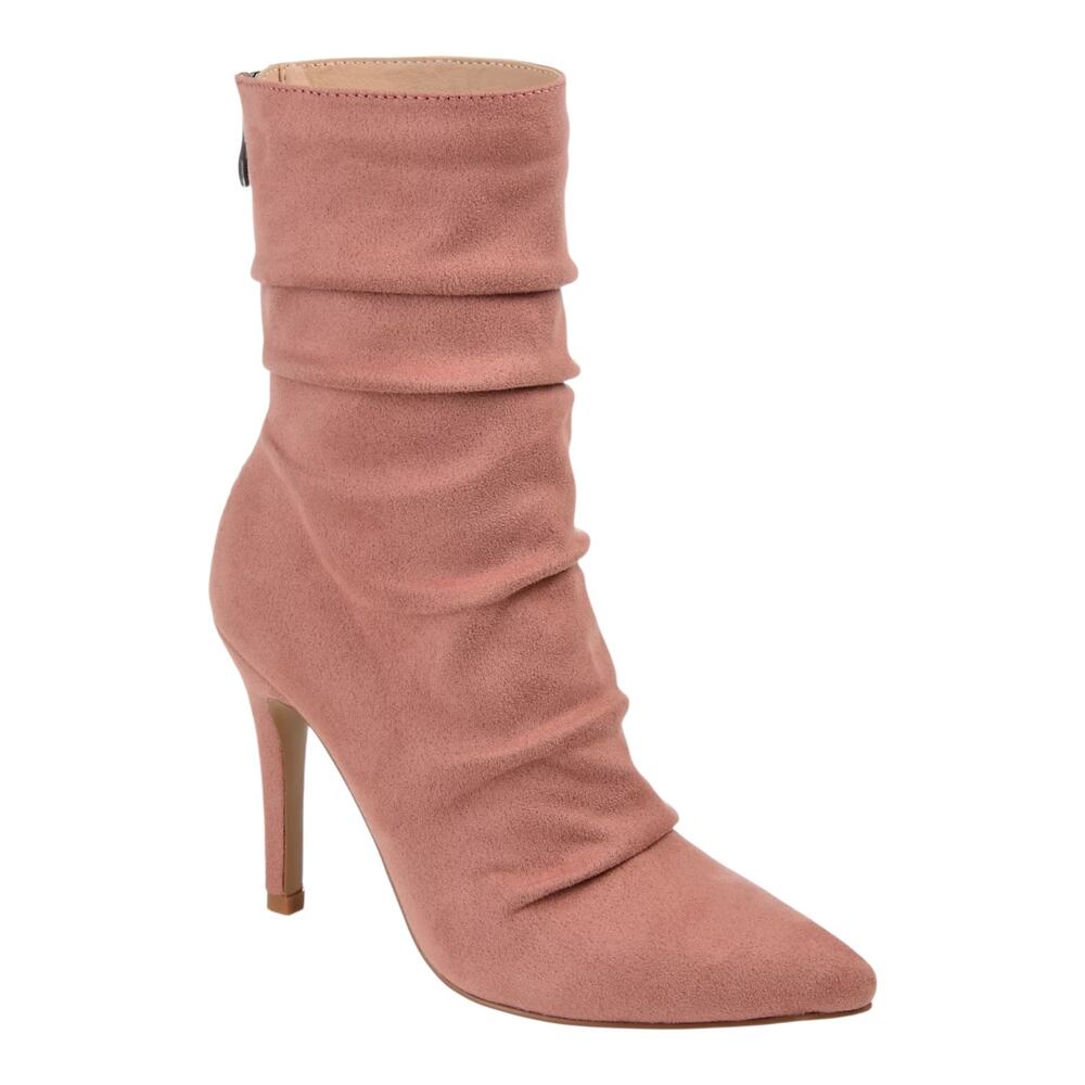 Journee Women's Markie Rouched Stiletto Dress Booties Blush Size 7 1/2 W